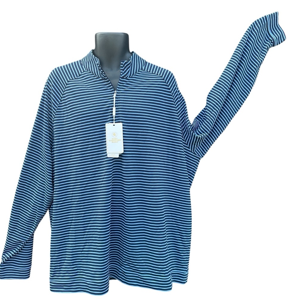 Hart Schaffner Marx Luxury men's sportswear pullover blues 1/4 zip sz XXL NWT